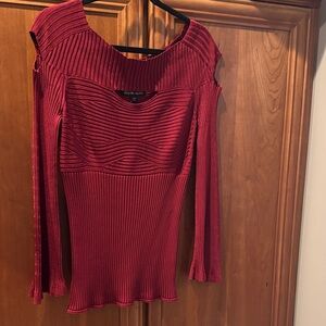 Boston Proper Burgundy Ribbed Top